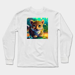 Cute Leopard Drawing Long Sleeve T-Shirt